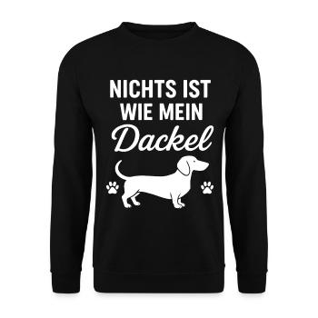 Teckel disant l’amour - Sweat-shirt Unisexe - noir - Devant - Alina (178cm) & Michal (187cm)
