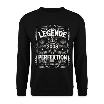 18th Birthday Legend January 2008 - Unisex Sweatshirt - black - Front - Alina (178cm) & Michal (187cm)