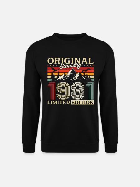 45th Birthday Original January 1981 - Unisex Sweatshirt - black