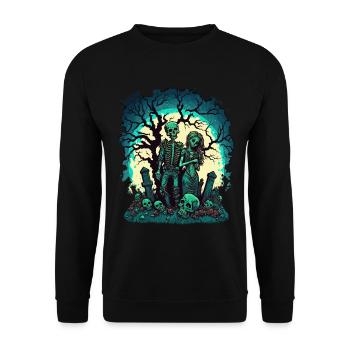 Valentine Zombie Love - Unisex Sweatshirt - black - Front - Alina (178cm) & Michal (187cm)