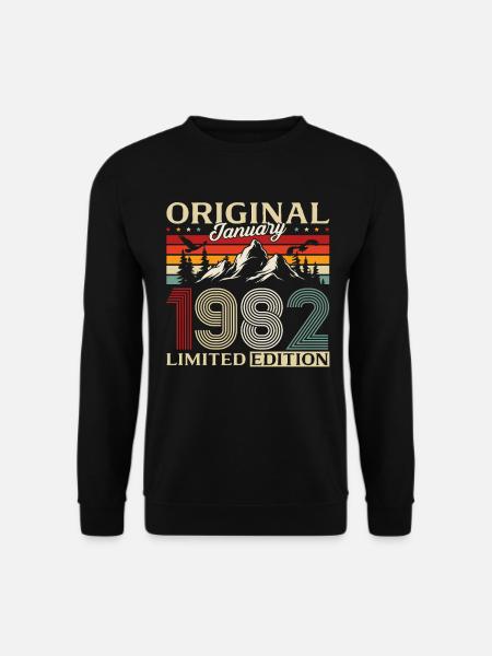 44th Birthday Original January 1982 - Unisex Sweatshirt - black