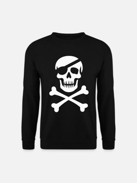 Classic Jolly Roger Pirate Skull - Unisex Sweatshirt - black
