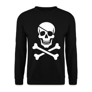 Skull and bones cross design - Unisex Sweatshirt - black - Front - Alina (178cm) & Michal (187cm)