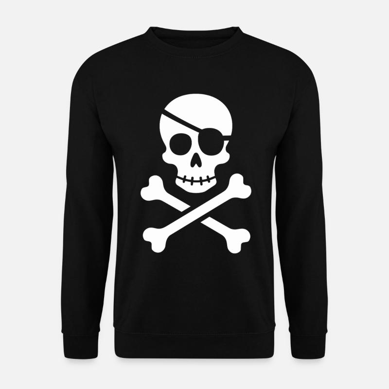 Classic Jolly Roger Pirate Skull - Unisex Sweatshirt - black