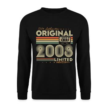 Anniversaire original vintage rétro vintage 2008 - Sweat-shirt Unisexe - noir - Devant - Alina (178cm) & Michal (187cm)