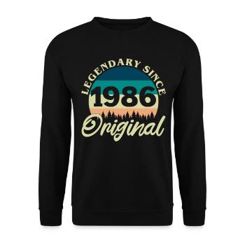 1986 Vintage Retro Original Birthday Gift - Unisex Sweatshirt - black - Front - Alina (178cm) & Michal (187cm)