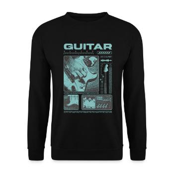 Guitariste Guitariste Rock Musicien streetwear - Sweat-shirt Unisexe - noir - Devant - Alina (178cm) & Michal (187cm)