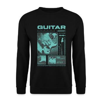 Guitariste Guitariste Rock Musicien streetwear - Sweat-shirt Unisexe - noir - Devant - Alina (178cm) & Michal (187cm)