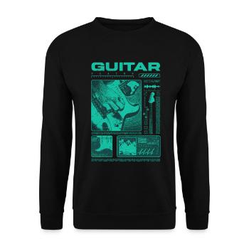 Guitariste Guitariste Rock Musicien streetwear - Sweat-shirt Unisexe - noir - Devant - Alina (178cm) & Michal (187cm)