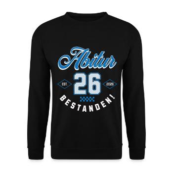Abitur 2026 Bestanden - Unisex Pullover - Schwarz - Vorne - Alina (178cm) & Michal (187cm)
