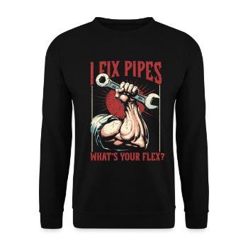Pipelayer Pipeline Builder I Fix Pipes - Unisex Sweatshirt - black - Front - Alina (178cm) & Michal (187cm)