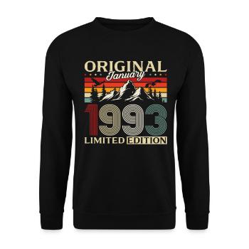 33rd Birthday Original January 1993 - Unisex Sweatshirt - black - Front - Alina (178cm) & Michal (187cm)