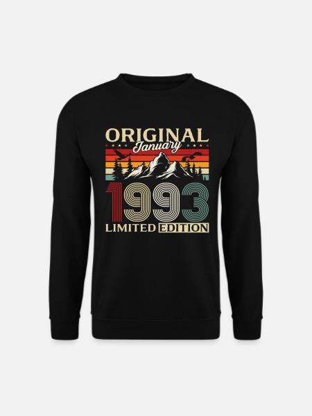33rd Birthday Original January 1993 - Unisex Sweatshirt - black