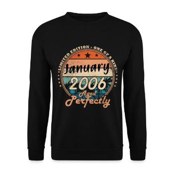 20th Birthday Original January Volume 2006 - Unisex Sweatshirt - black - Front - Alina (178cm) & Michal (187cm)