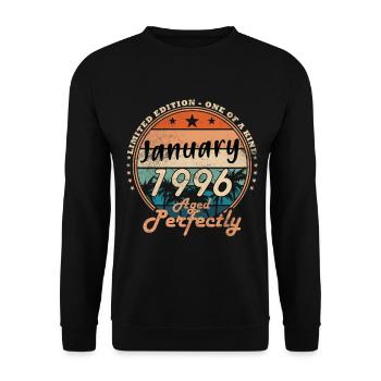 30th Birthday Original January 1996 - Unisex Sweatshirt - black - Front - Alina (178cm) & Michal (187cm)
