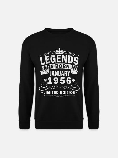 70e anniversaire Original janvier Né en 1956 - Sweat-shirt Unisexe - noir