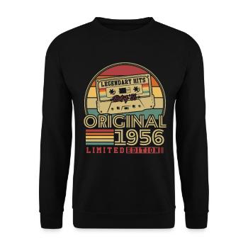Original 1956 Vintage Vintage Anniversaire Rétro - Sweat-shirt Unisexe - noir - Devant - Alina (178cm) & Michal (187cm)