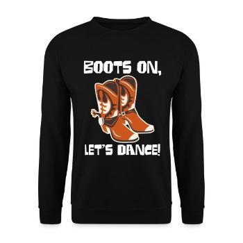 Boots On: Dancing Cowboy Boots - Unisex Sweatshirt - black - Front - Alina (178cm) & Michal (187cm)
