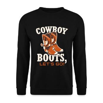 Cowboy Boots Let's Go - Unisex Pullover - Schwarz - Vorne - Alina (178cm) & Michal (187cm)
