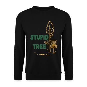 Blöder Baum lustiger Discgolfer Frisbee Golf - Unisex Pullover - Schwarz - Vorne - Alina (178cm) & Michal (187cm)