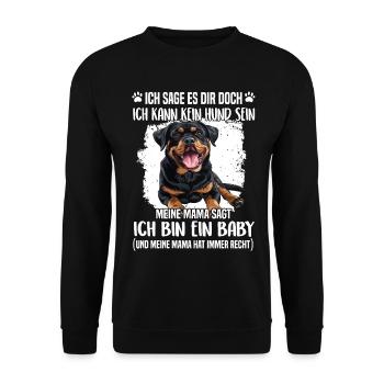 Geschenk für Rottweiler Halter Rottweiler Mama - Unisex Pullover - Schwarz - Vorne - Alina (178cm) & Michal (187cm)