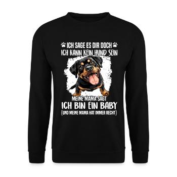 Rottweiler T Gassi Hundehalter Rottweiler Mama - Unisex Pullover - Schwarz - Vorne - Alina (178cm) & Michal (187cm)