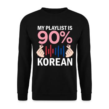 My Playlist Is 90 Percent Korean - Unisex Sweatshirt - black - Front - Alina (178cm) & Michal (187cm)