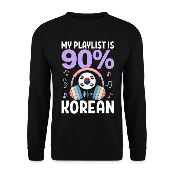 My Playlist Is 90 Percent Korean - Unisex Sweatshirt - black - Front - Alina (178cm) & Michal (187cm)