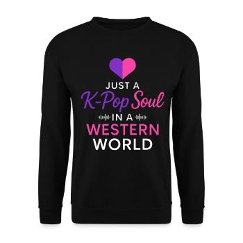 Juste une âme K Pop dans un monde occidental - Sweat-shirt Unisexe - noir - Devant - Alina (178cm) & Michal (187cm)