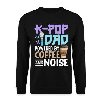 K Pop Dad Powered By Coffee And Noise - Unisex Sweatshirt - black - Front - Alina (178cm) & Michal (187cm)