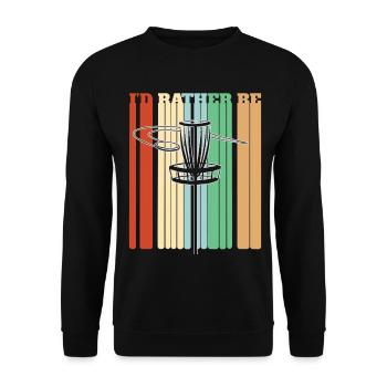Ich würde lieber Discgolf spielen - Unisex Pullover - Schwarz - Vorne - Alina (178cm) & Michal (187cm)