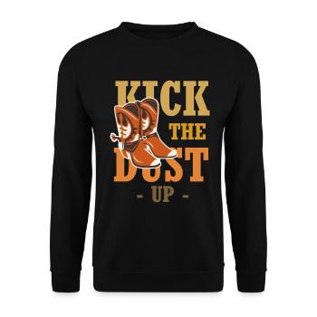 Dust on your boots – Western Boot - Unisex Sweatshirt - black - Front - Alina (178cm) & Michal (187cm)