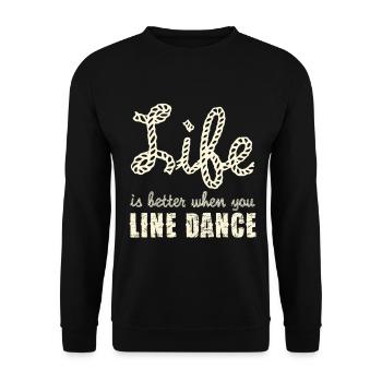 Line Dance Joie de vivre Rope Font - Unisex Sweatshirt - black - Front - Alina (178cm) & Michal (187cm)