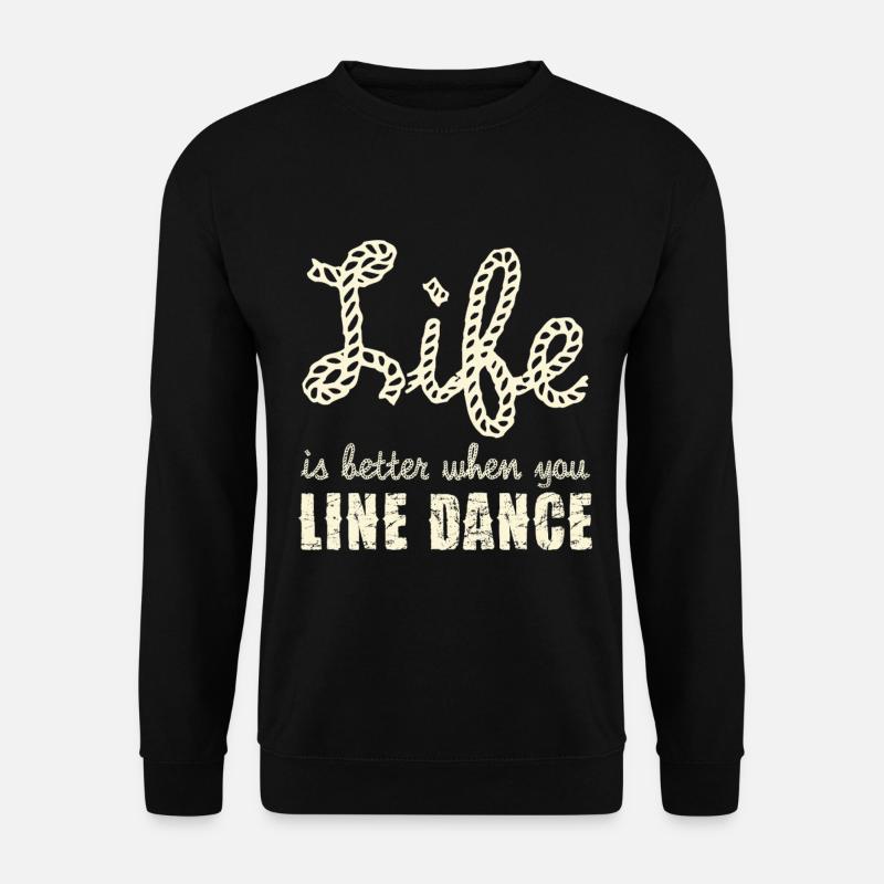 Line Dance Lebensfreude Rope Schrift - Unisex Pullover - Schwarz