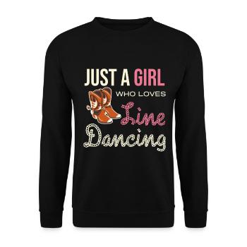 Line Dance Frau mit Cowboy Boots - Unisex Pullover - Schwarz - Vorne - Alina (178cm) & Michal (187cm)