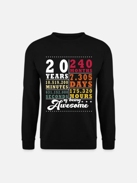 20th Birthday - Wedding Anniversary, Anniversary - Unisex Sweatshirt - black