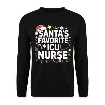 Santa ICU Nursing Heroine - Unisex Sweatshirt - black - Front - Alina (178cm) & Michal (187cm)