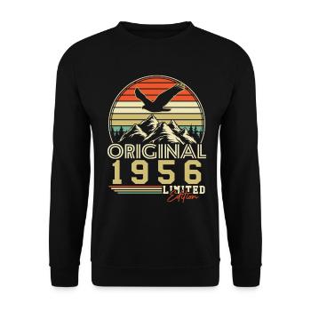 Cadeau rétro vintage original de 1956 - Sweat-shirt Unisexe - noir - Devant - Alina (178cm) & Michal (187cm)