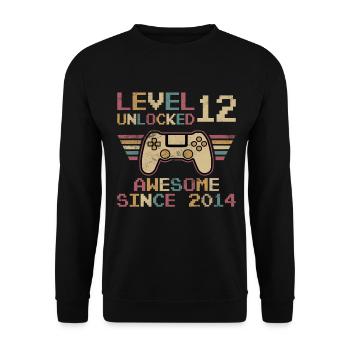 LEVEL 12 UNLOCKED 12TH BIRTHDAY GAMER - Unisex Sweatshirt - black - Front - Alina (178cm) & Michal (187cm)
