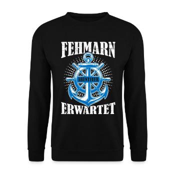 Vacances de la mer Baltique FEHMARN AWAITS Divertissement - Sweat-shirt Unisexe - noir - Devant - Alina (178cm) & Michal (187cm)