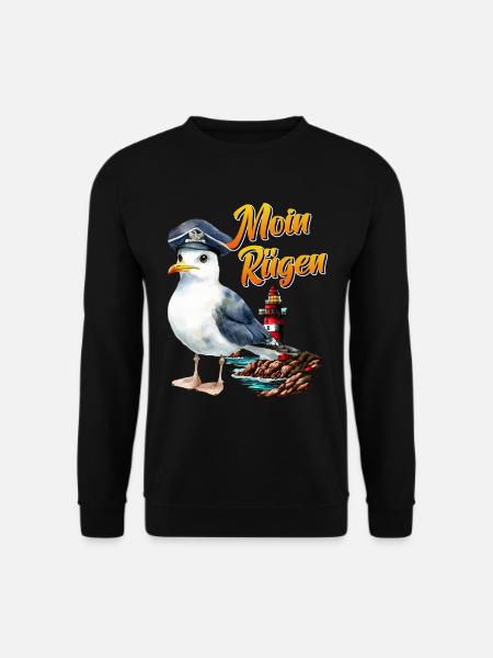 Ostsee Urlaub MOIN RÜGEN Urlaub Lustiges - Unisex Pullover - Schwarz