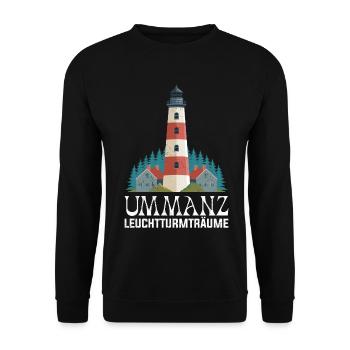UMMANZ LEUCHTTURM TRÄUME Insel Ummanz Lustig - Unisex Pullover - Schwarz - Vorne - Alina (178cm) & Michal (187cm)