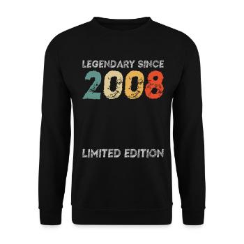18e anniversaire Légendaire depuis 2008 - Sweat-shirt Unisexe - noir - Devant - Alina (178cm) & Michal (187cm)