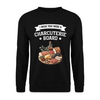 Charcuterie Board Fleisch Käse Liebhaber Essen - Unisex Pullover - Schwarz - Vorne - Alina (178cm) & Michal (187cm)