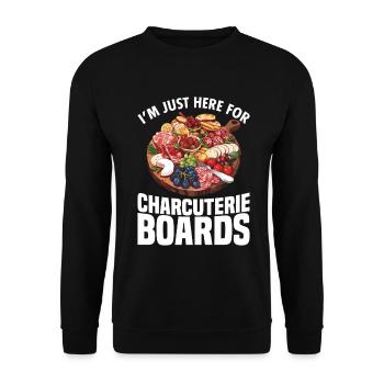 Fabrication de plateau de charcuterie, plateau de fromages ardoise - Sweat-shirt Unisexe - noir - Devant - Alina (178cm) & Michal (187cm)