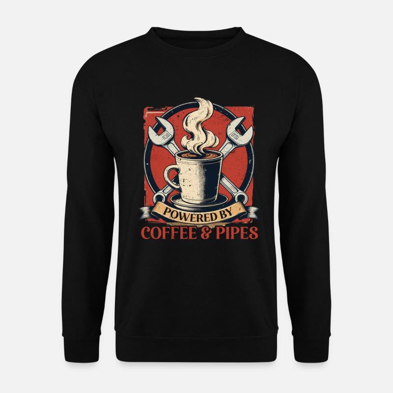 Rohrleger Powered By Coffee & Pipes - Unisex Pullover - Schwarz