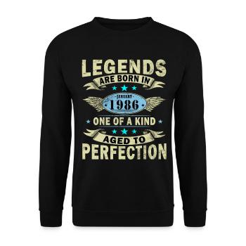 Légende du 40e anniversaire janvier 1986 - Sweat-shirt Unisexe - noir - Devant - Alina (178cm) & Michal (187cm)