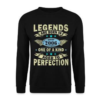 20th Birthday Original January Volume 2006 - Unisex Sweatshirt - black - Front - Alina (178cm) & Michal (187cm)