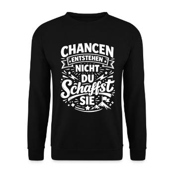 Opportunities arise when you create them - Unisex Sweatshirt - black - Front - Alina (178cm) & Michal (187cm)