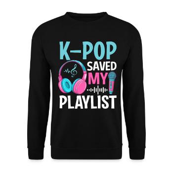 K-Pop Saved My Playlist - Unisex Pullover - Schwarz - Vorne - Alina (178cm) & Michal (187cm)
